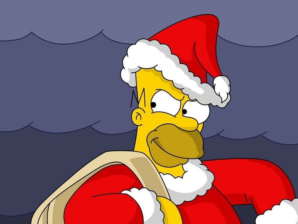 Bart Simpson wearing santa claus costume illustration HD wallpaper
