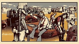 Star Wars comic illustration HD wallpaper