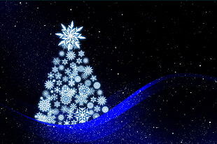 snowflake christmas tree 3D wallpaper HD wallpaper