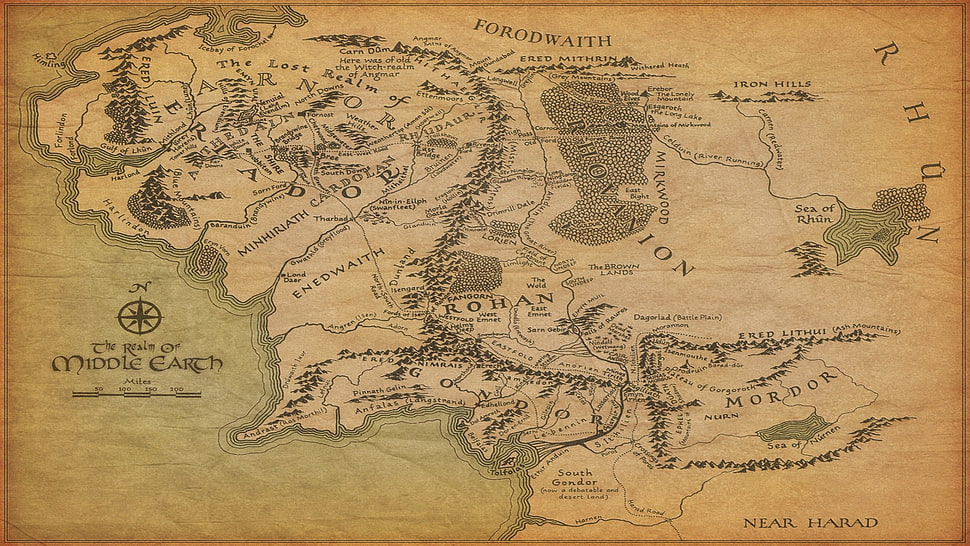 Middle Earth map, movies, The Lord of the Rings, Middle-earth, map HD wallpaper