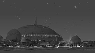 dome building grayscale photo, Homeworld
