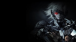 man with red eyes fictional character digital wallpaper, fantasy art, Metal Gear Rising: Revengeance
