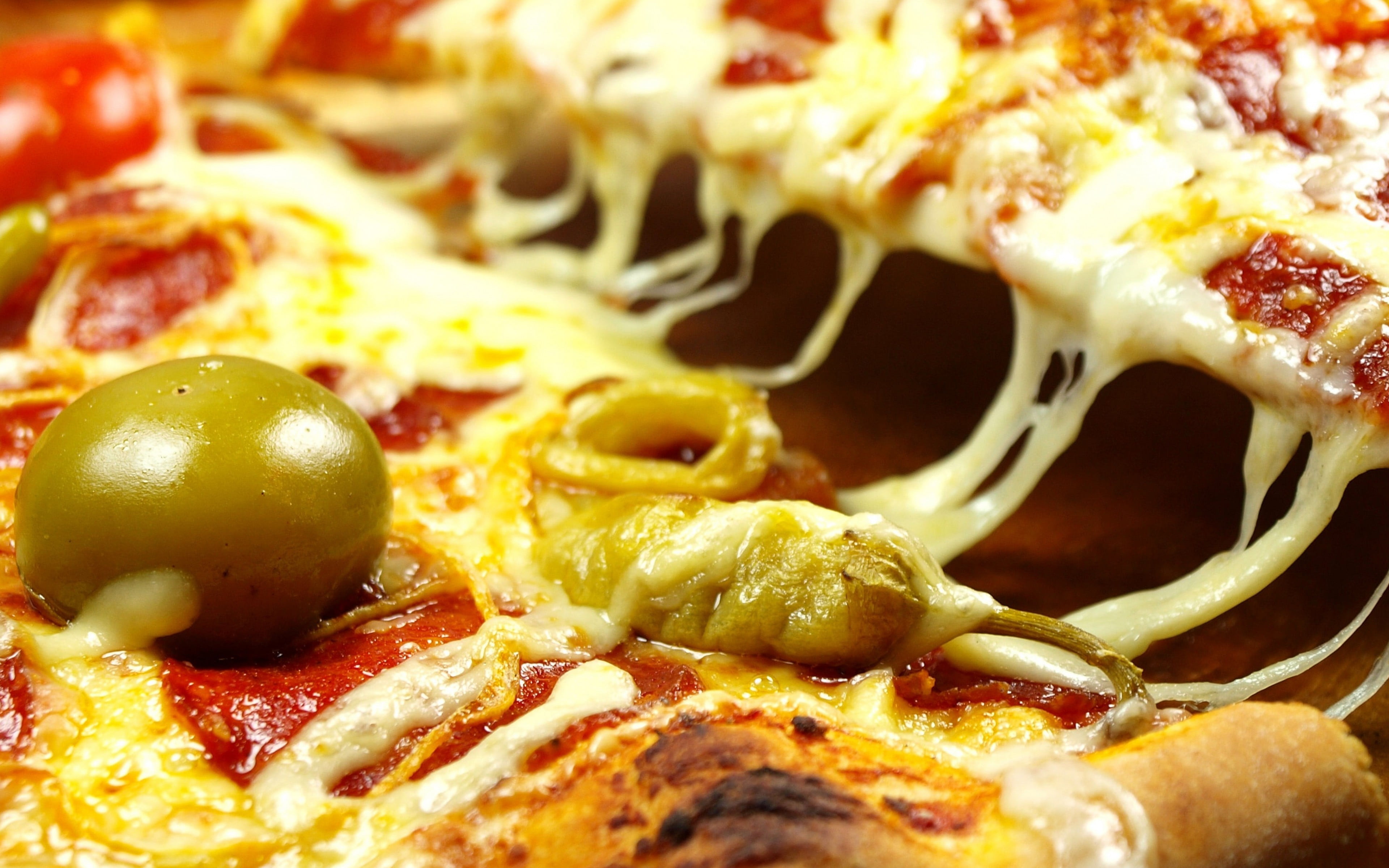 Slice pizza with mozzarella cheese, food, pizza HD wallpaper ...