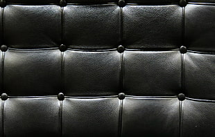 quilted black leather textile