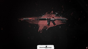 black and red Counter Strike rifle graphic wallpaper, Counter-Strike, Counter-Strike: Global Offensive, M4A1-S, assault rifle