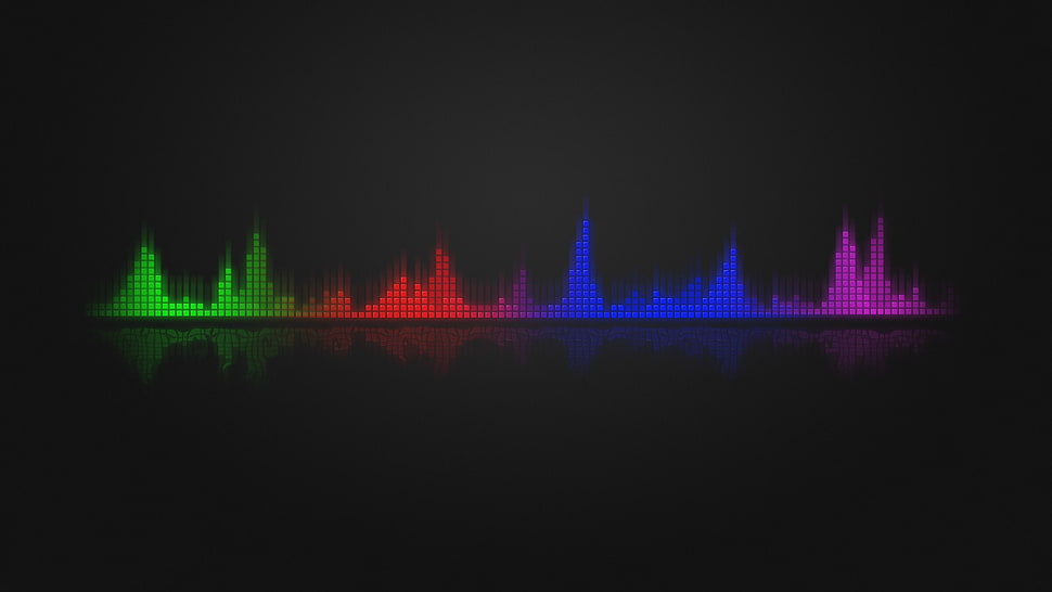 multicolored digital wallpaper, abstract, reflection, waveforms HD wallpaper
