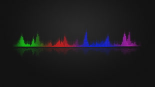 multicolored digital wallpaper, abstract, reflection, waveforms