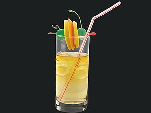photo of glass of lemonade with straw