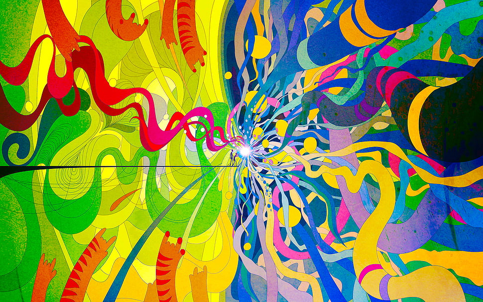 multicolored abstract painting HD wallpaper