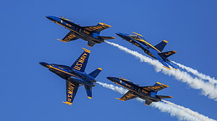 black and blue helicopter toy, McDonnell Douglas F/A-18 Hornet, Blue Angels HD wallpaper