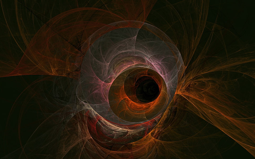 orange, gray and black graphic art HD wallpaper