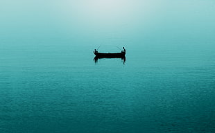 silhouette photo of boat HD wallpaper