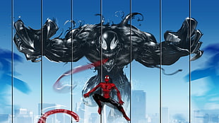 Spider-Man, Venom, Marvel Comics, artwork HD wallpaper