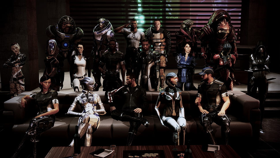 assorted action figures, fantasy art, Mass Effect, video games HD wallpaper