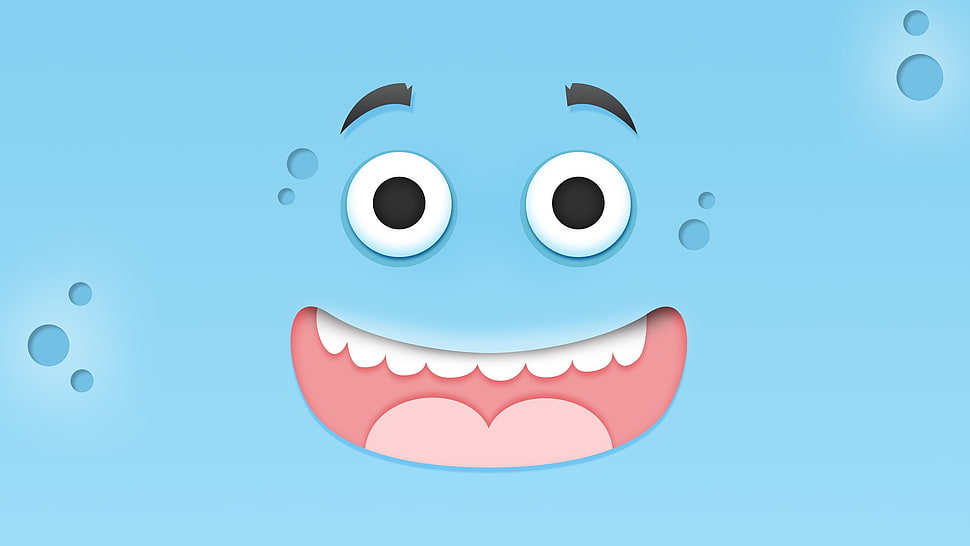 blue illustration, face HD wallpaper