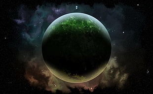 green planet digital wallpaper
