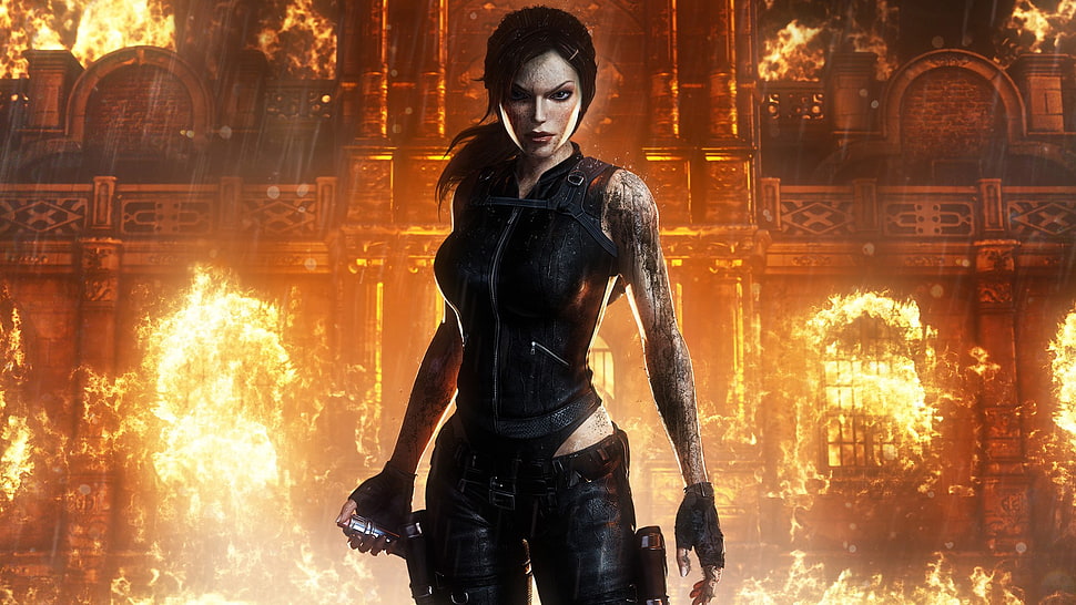 female game character wearing black suit, Tomb Raider, Lara Croft, Tomb Raider: Underworld, video games HD wallpaper