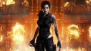 female game character wearing black suit, Tomb Raider, Lara Croft, Tomb Raider: Underworld, video games