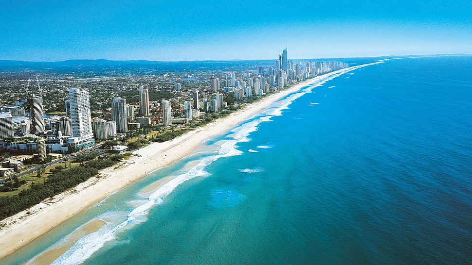seashore, Australia, sea, beach, Gold Coast HD wallpaper