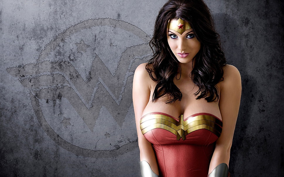 Alice Goodwin, Wonder Woman, cosplay, photo manipulation HD wallpaper
