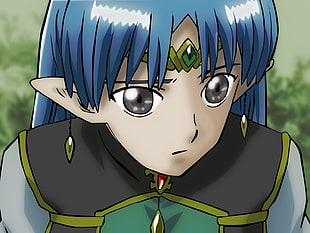 female anime blue haired character