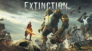 Extinction wallpaper, video games, Orc, giant, sword