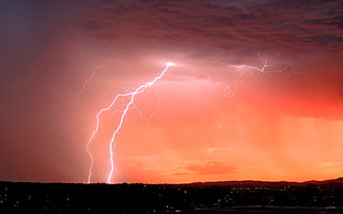 lightning, storm, lightning, nature, landscape HD wallpaper