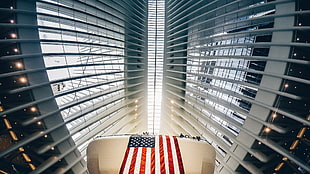 U.S.A flag, New York City, Fulton Center HD wallpaper