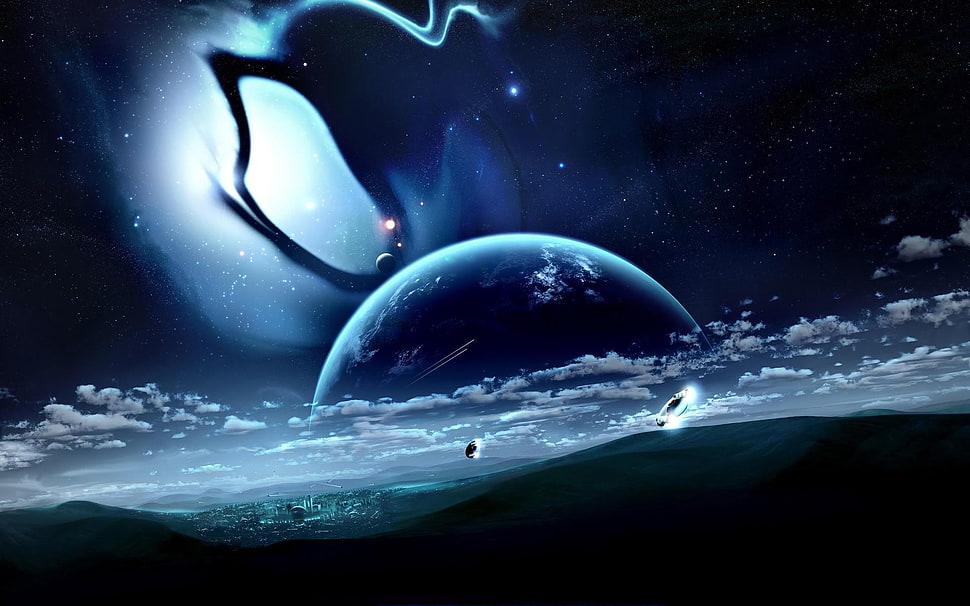 white clouds, space HD wallpaper
