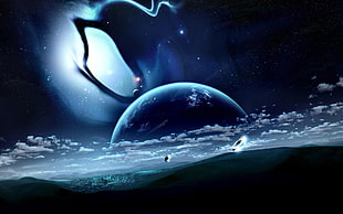 white clouds, space HD wallpaper
