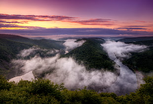 aerial landscape photography of mountain covered with clouds HD wallpaper