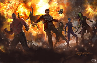 Guardians of the Galaxy illustration, Andy Park, Guardians of the Galaxy Vol. 2, artwork, Gamora  HD wallpaper