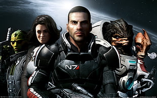 game application wallpaper, Mass Effect, Mass Effect 2, video games, Commander Shepard
