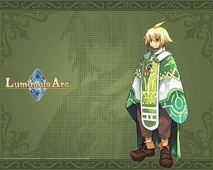 green and white dressed boy Luminous Arc character wallpaper HD wallpaper