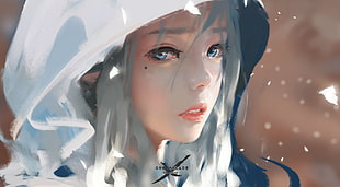 female anime character, fantasy art, WLOP, Ghost + Blade