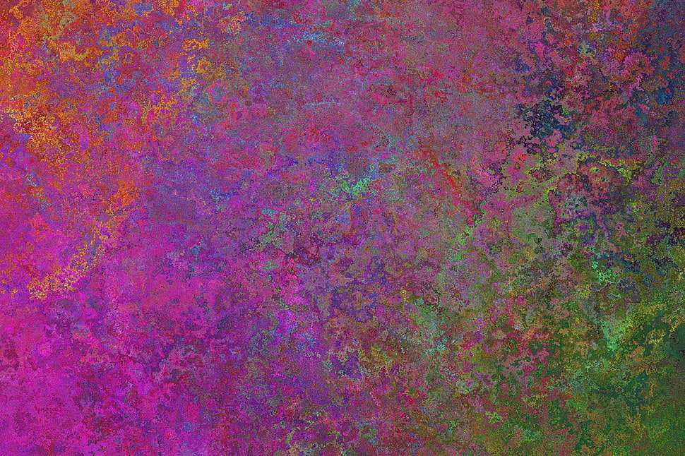 pink, green, and orange abstract painting HD wallpaper