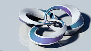 three woven hoops on white textile HD wallpaper