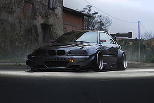 grey BMW E46 coupe on road at daytime