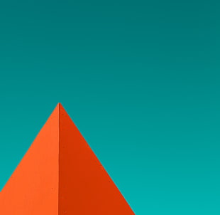 orange pyramid illustration, abstract HD wallpaper