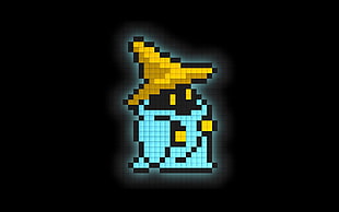 blue and yellow witch pixel clip-art, Final Fantasy, magic, wizard, video games HD wallpaper