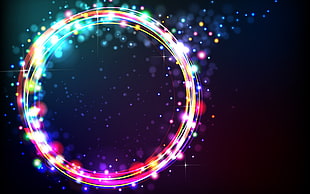 blue, pink, and beige bokeh lights, abstract, colorful, circle, glowing HD wallpaper