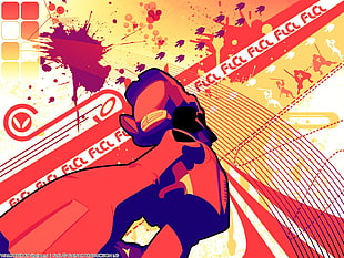 red and orange abstract illustration, FLCL HD wallpaper