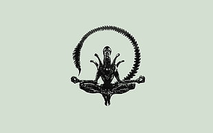 Hindu God illustration, Alien (movie), Xenomorph, minimalism, simple background