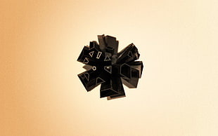 black ribbon bow tie, digital art, simple background, abstract, minimalism