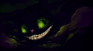 Cheshire Cat, black, smiling