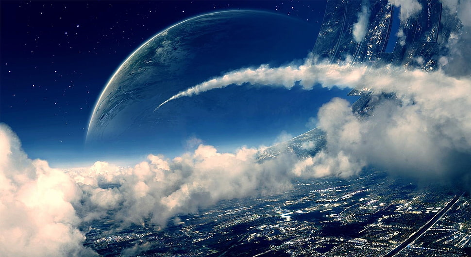 galaxy illustration HD wallpaper