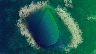 green and blue abstract illustration, metalanguage, fluid, abstract