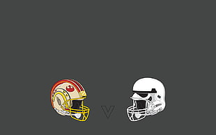two Rebel Alliance and Stormtrooper NFL helmets, Star Wars, Rebels, stormtrooper, American football HD wallpaper