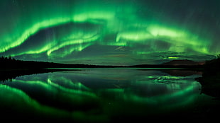 Northern Lights above body of water wallpaper