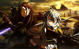 anime wallpaper, Sword Art Online, Shinon(Sword Art Online), Kirigaya Kazuto, Gun Gale Online 